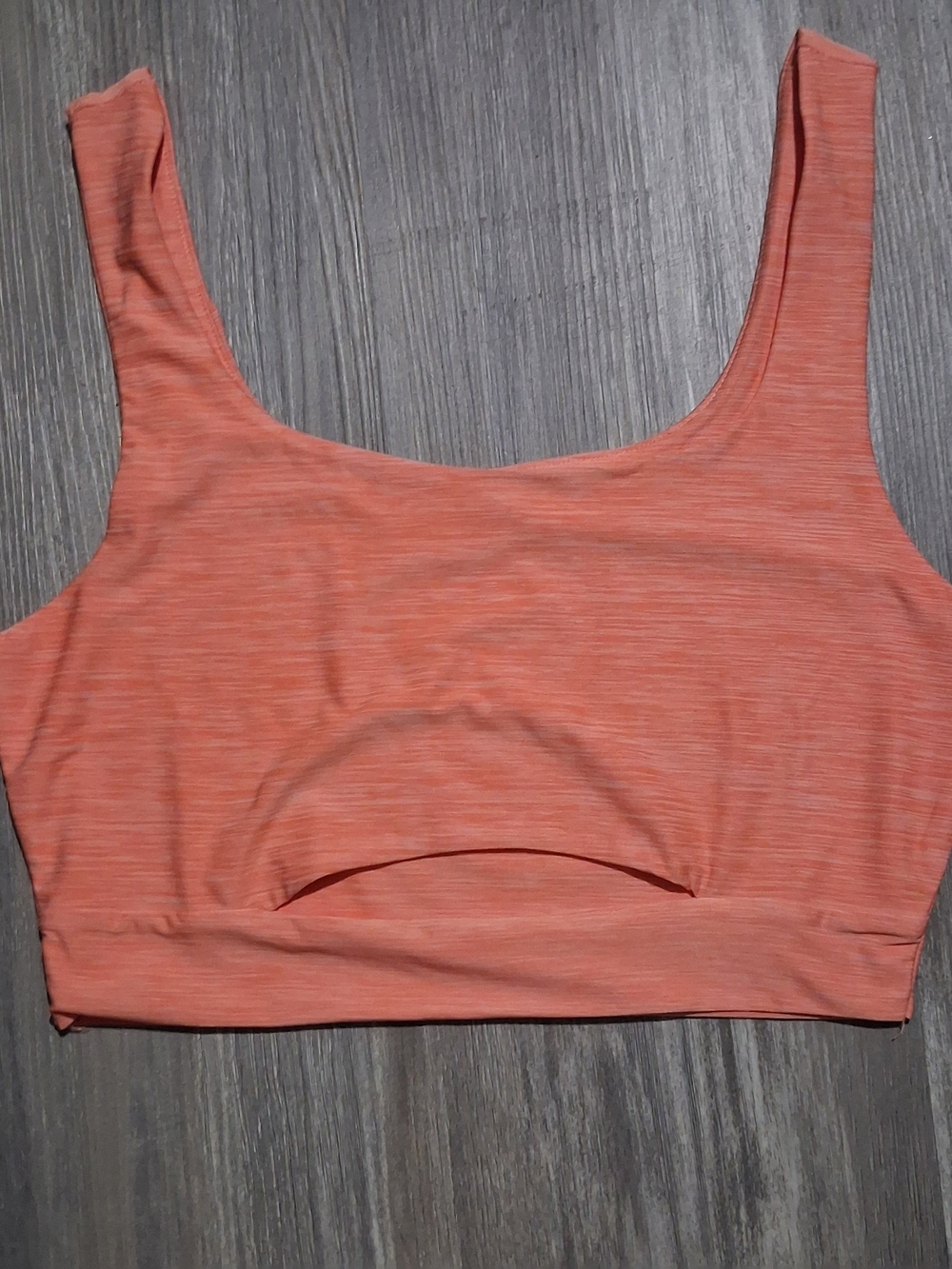 iris Coral Ribbed Crop Tank and High-Waist Biker Shorts Set - Picture 2 of 5